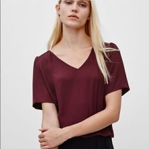 Babaton Short Sleeve V-Neck Blouse Size Medium